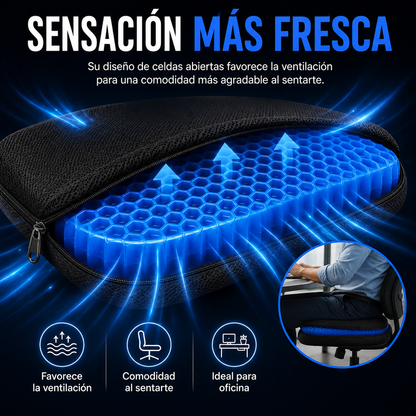 Cojín de Gel Antideslizante para Oficina, Auto y Hogar