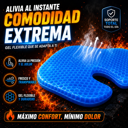 Cojín de Gel Antideslizante para Oficina, Auto y Hogar