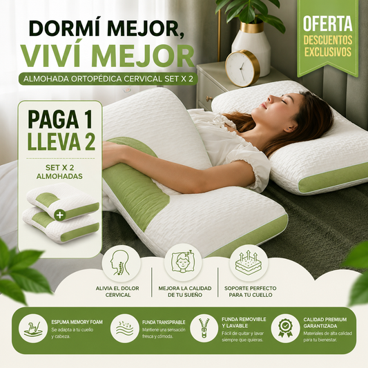 2 Almohadas Ortopédicas Premium