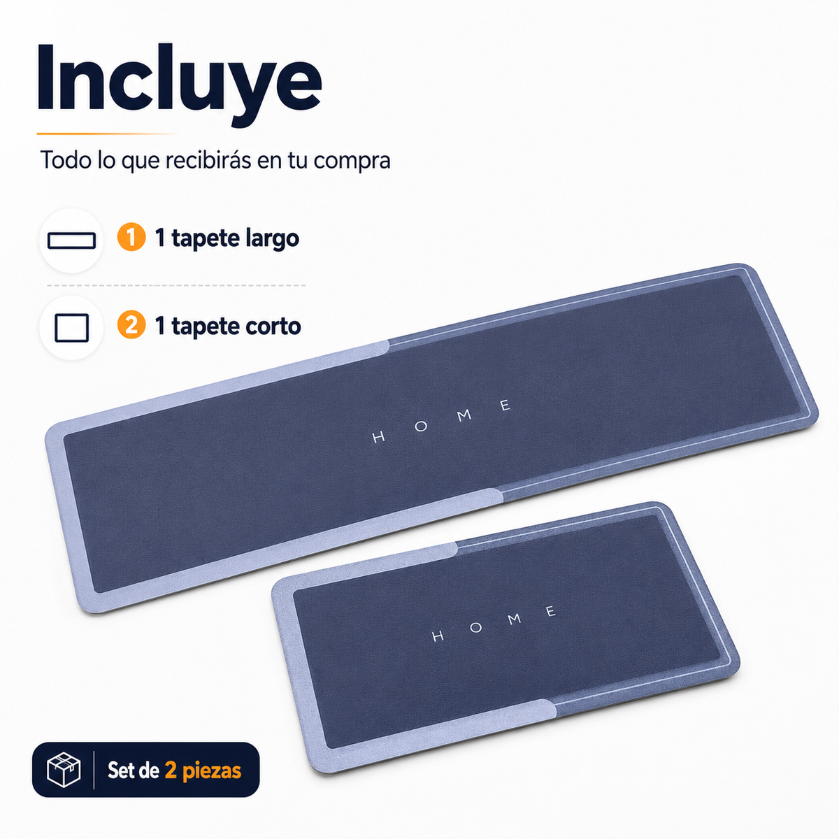 Set Premium de 2 Tapetes Antiderrapantes – 1 Largo + 1 Corto para tu Hogar