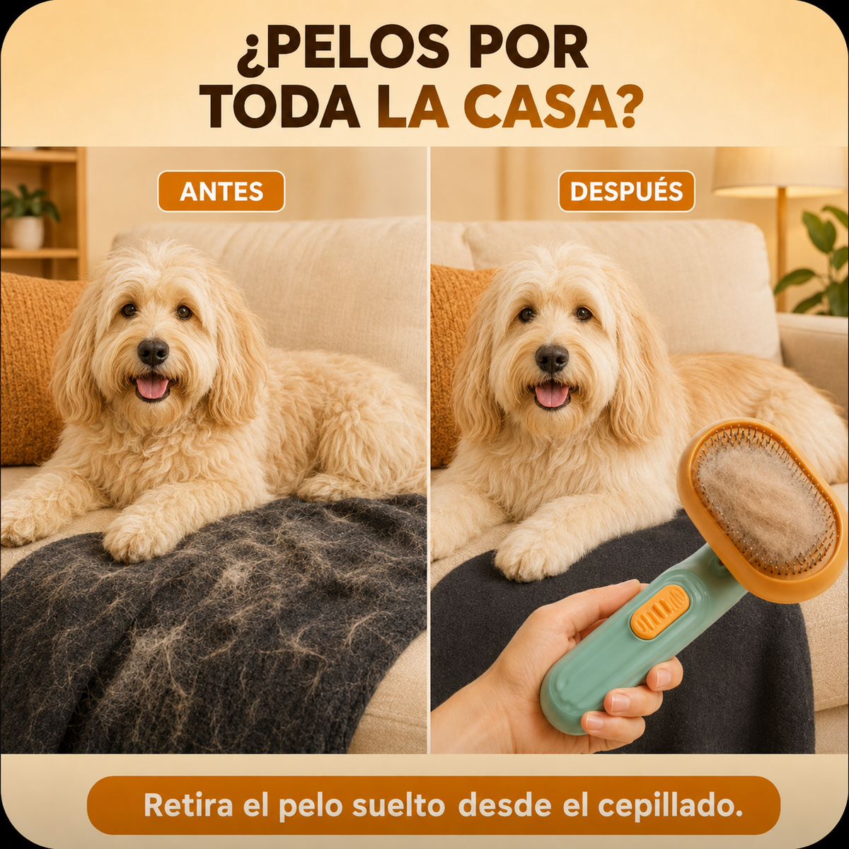 PetLiso™ – Cepillo de Vapor 3 en 1 para Perros y Gatos